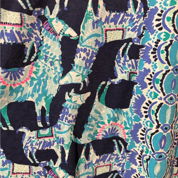 Lilly Pulitzer Llamas Blue and Pink Patterned Sophie Midi Dress XL - Picture 2 of 7